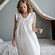 Nightgown made of cambric Symphonie white long. Nightdress. Delicate Clothing Store (Daria). My Livemaster. Фото №4