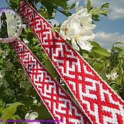 Русский стиль handmade. Livemaster - original item Belt Solard, Kolard and Orepey white-red. Handmade.