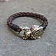 Bracelet braided: Men leather bracelet - Bear. Braided bracelet. Mint Tiger (MintTiger). Online shopping on My Livemaster.  Фото №2