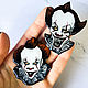 Brooches portrait ' Stephen king, IT IT, clown, white, brooch'. Brooches. greenfox-23. Online shopping on My Livemaster.  Фото №2