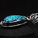Order Drop pendant with laboratory blue opals in steel wire. Mosaic Opal (mosaicopal). Livemaster. . Pendants Фото №3