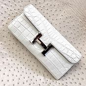 Сумки и аксессуары handmade. Livemaster - original item Genuine crocodile leather clutch, in white.. Handmade.