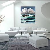Картины и панно handmade. Livemaster - original item Pictures: Clouds over the ocean. Seascape for office.. Handmade.
