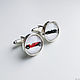Order Cufflinks silver-plated Red-and-black retro cars (large). Linda (LKdesign). Livemaster. . Cuff Links Фото №3