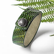 Украшения handmade. Livemaster - original item Green Leather Bracelet for Women Girls. Handmade.