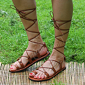 Обувь ручной работы handmade. Livemaster - original item NEW!   Sandals gladiators leather red. Handmade.