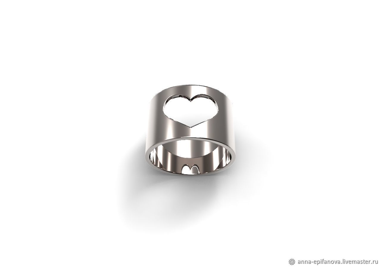 Wide open heart ring, 925 silver (K12), Rings, Chelyabinsk,  Фото №1