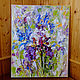 The painting 'Irises in the Cloud of Dreams' bouquet of flowers oil on canvas. Pictures. Multicolor Gallery. Online shopping on My Livemaster.  Фото №2