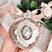 Купить Елочное украшение хэнд мейд новогодняя игрушка с бантиком рождественская