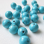 Материалы для творчества handmade. Livemaster - original item Turquoise 10 mm imitation, blue beads. Handmade.