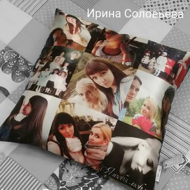 Для дома и интерьера ручной работы. Ярмарка Мастеров - ручная работа Подушка с фото. Handmade.