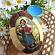 Easter egg Girl with chicken (interior on a stand) gift. Eggs. Yuliya LABORERA souvenir present (yuliya-laborera-podarki). Online shopping on My Livemaster.  Фото №2