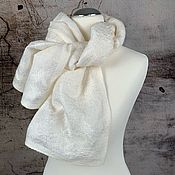 Палантин валяный "Айсберг" войлочный мериносовый шелковый шарф