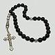 Black agate Christian rosary ' Guardians of the Faith`
