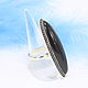Order Ring made of 925 sterling silver with black obsidian IV0029. Sunny Silver. Livemaster. . Rings Фото №3