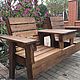 Скамейка деревянная со столиком. Скамейки для сада. Woodcraftkrd. Ярмарка Мастеров.  Фото №6