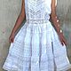 Vestido de verano de algodón de costura y encaje en estilo Boho Odette-odillia. Sundresses. PolMary. Ярмарка Мастеров.  Фото №4