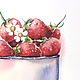 Watercolor painting ' strawberry mug', Pictures, Kansk,  Фото №1