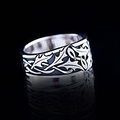 Украшения handmade. Livemaster - original item Ring with holly leaves and Celtic pattern. Handmade.