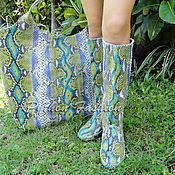 Обувь ручной работы handmade. Livemaster - original item A set of Python. boots and bag. Handmade.