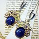 Earrings 'Sandra' with natural sapphires, Earrings, Voronezh,  Фото №1