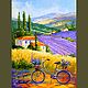 Painting Provence Bicycle in lavender fields - oil on canvas. Pictures. Multicolor Gallery. My Livemaster. Фото №6
