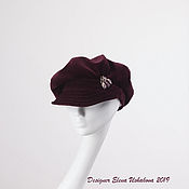 Women's hat Cloche made of natural silk, flock. Fashion hats
