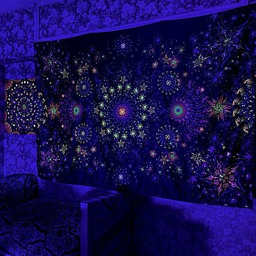 Дизайн и реклама ручной работы. Ярмарка Мастеров - ручная работа ACID VISION Арт Декор UV Мандала Постер Светится в УФ Кислотный Арт. Handmade.