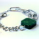 Jade Square Bracelet'. Chain bracelet. Red Rose. Online shopping on My Livemaster.  Фото №2