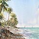 Watercolor painting ' Sea ' summer landscape, Pictures, Moscow,  Фото №1