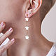 Order Long earrings with pearl stars, earrings in gold. Aliento-jewerly (alientojewelry). Livemaster. . Earrings Фото №3