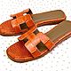 Sandals made of genuine crocodile leather, in orange color!. Slingbacks. SHOES&BAGS. Online shopping on My Livemaster.  Фото №2