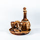 Wooden set-Decanter with three glasses on a tray RN3. Shot Glasses. ART OF SIBERIA. Online shopping on My Livemaster.  Фото №2