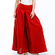 Red skirt-trousers made of 100% linen. Pants. etnoart. Online shopping on My Livemaster.  Фото №2