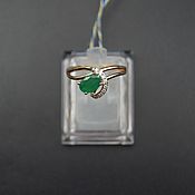 Украшения handmade. Livemaster - original item 585 gold ring with emerald and diamonds. Handmade.
