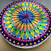 Декоративная тарелка "Тибетский Ом" ручная роспись