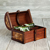 Для дома и интерьера handmade. Livemaster - original item Box with 4 compartments, wooden tea bags chest. Handmade.