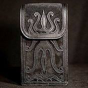 Фен-шуй и эзотерика ручной работы. Ярмарка Мастеров - ручная работа Leather Brown Tarot Cards Case - / - Magic cross. Handmade.