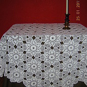 Для дома и интерьера handmade. Livemaster - original item Tablecloth white lace openwork thick crocheted large. Handmade.