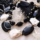 necklace 'odile' (pearl, agate, onyx, ostrich feathers). Necklace. Pani Kratova (panikratova). Online shopping on My Livemaster.  Фото №2