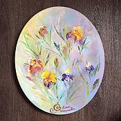 Картины и панно handmade. Livemaster - original item Pictures: Oil painting Dance of irises. Irises on a light background. Handmade.