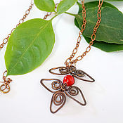 Украшения handmade. Livemaster - original item Leaf pendant with pressed coral.. Handmade.