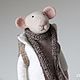 Mouse Traveler felt toy (white pink wool), Felted Toy, Ekaterinburg,  Фото №1