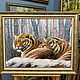 Картина маслом «Тигры зимой» 60х80. Картины. Картины маслом  Prostokartina (prostokartina). Интернет-магазин Ярмарка Мастеров.  Фото №2