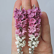 Украшения handmade. Livemaster - original item Earrings extra long pink. Handmade.