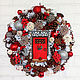 ГОТОВОЕ Рождественский венок "Красный, с дверцей" 45 см. Интерьерные венки. Zuli. Ярмарка Мастеров.  Фото №4