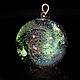 Pendant ball Green emission. Space Silver Milky Way. Sky. Pendant. Olga Bukina Cosmic glass. Online shopping on My Livemaster.  Фото №2