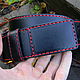 Men's belt, black with red stitching, original. Straps. Marik Leather Craft. Online shopping on My Livemaster.  Фото №2