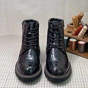 Обувь ручной работы handmade. Livemaster - original item Men`s shoes made of genuine ostrich leather, black color.. Handmade.