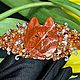 Hair clip made of jasper and agate Fox, Hairpins, Moscow,  Фото №1